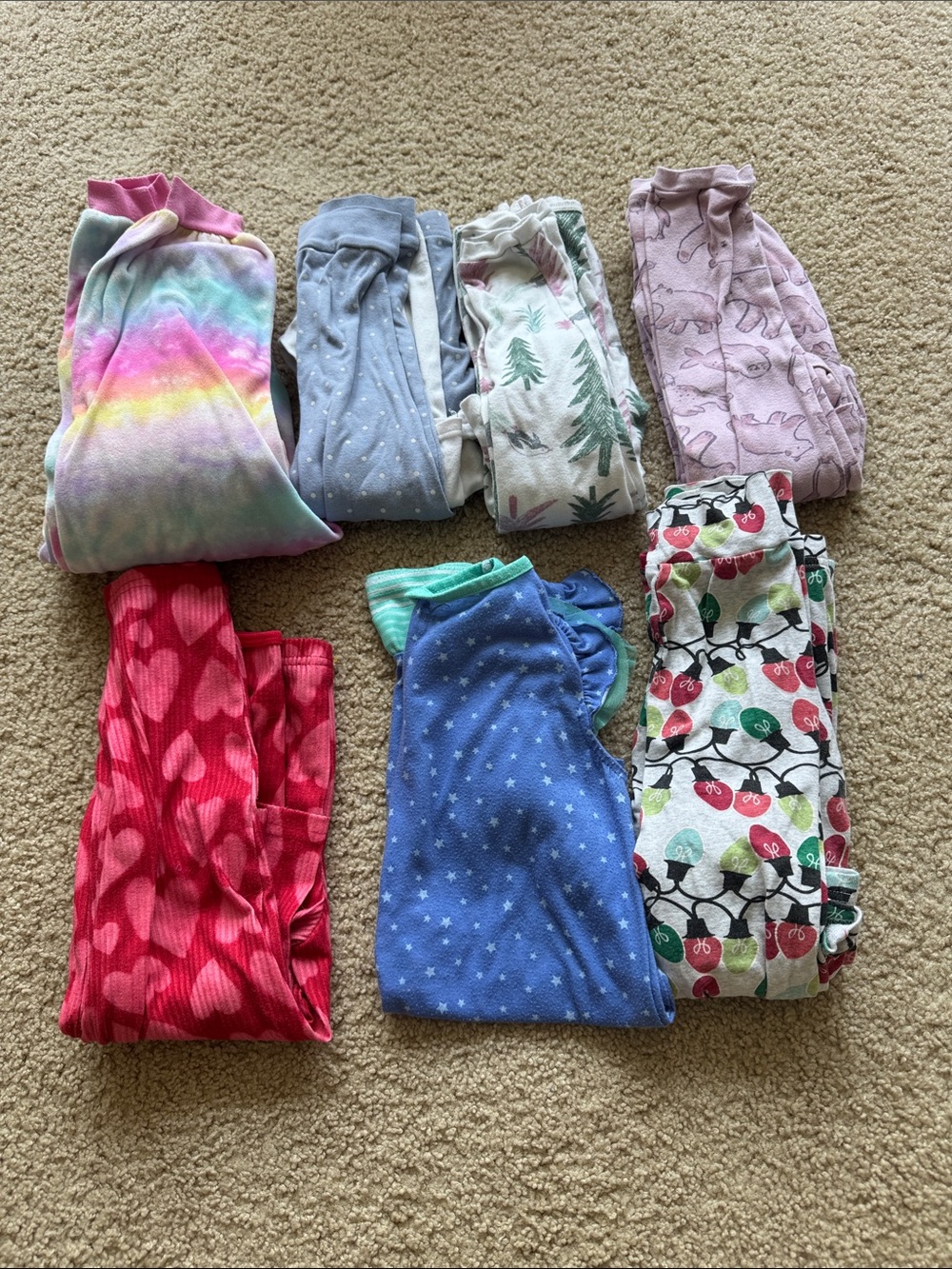 Girls Assorted Pajama Bottoms Bundle - Bright Prints & Patterns